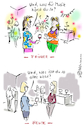 Cartoon: Kennenlernen heute (small) by Pfohlmann tagged 2019,früher,heute,party,kennenlernen,ernährung,lebensgefühl,lifestyle,identität