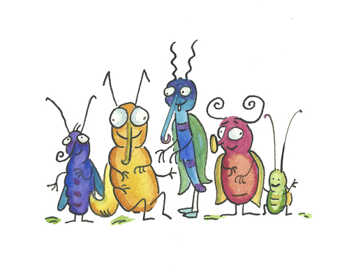 Cartoon: Insekten Käfer Mücke (medium) by sabine voigt tagged insekten,käfer,schmetterlin,grashüpfer,mücke,malaria,tropen,schädlinge,fliege,biene,garten,insektiziede,gelbfieber,impfung,impfen,fernreise,afrika,asien,südamerila,gift