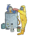 Cartoon: chemie gift (small) by sabine voigt tagged chemie,gift,labor,gefahr,säure,lauge,schutzanzug,lager