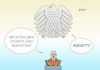 Cartoon: AfD Bundestag II (small) by Erl tagged bundestagswahl,wahl,bundestag,konstituierende,sitzung,einzug,afd,rechtspopulismus,rechtsextremismus,nationalismus,rassismus,volk,völkisch,land,gauland,rechts,rechtsaußen,abseits,reichstag,bundesadler,adler,karikatur,erl