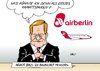 Cartoon: Air Berlin (small) by Erl tagged air,berlin,chef,boss,neu,hartmut,mehdorn,bahn,ex,bahnchef,sparkurs,knallhart,sparen,kaputtsparen,fluglinie,flugzeug
