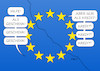Cartoon: EU (small) by Erl tagged politik,corona,virus,pandemie,eu,wirtschaft,konjunktur,einbruch,italien,spanien,hilfen,die,sparsamen,vier,niederlande,österreich,schweden,dänemark,kredit,streit,riss,flagge,europa,geld,karikatur,erl