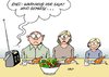 Cartoon: Krisengewinner (small) by Erl tagged ehec,bakterium,keim,darm,krankheit,gurke,gemüse,salat,verzehr,warnung,kind,freude,essen