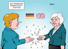 Cartoon: Merkel May (small) by Erl tagged brexit,großbritannien,austritt,eu,premierministerin,theresa,may,tories,besuch,deutschland,bundeskanzlerin,angela,merkel,spannung,britzeln,funken,karikatur,erl