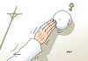 Cartoon: Papst (small) by Erl tagged papst,benedikt,xvi,sechzehnte,rücktritt,alter,karft,krankheit,körper,geist,hut,kreuz