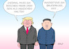 Cartoon: Trump und Kim (small) by Erl tagged politik,gipfel,treffen,usa,präsident,donald,trump,kim,jong,un,diktator,nordkorea,annäherung,beziehungen,vertiefung,frieden,atomwaffen,abrüstung,händchenhalten,bruderkuss,karikatur,erl