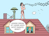 Cartoon: Warntag (small) by Erl tagged politik,deutschland,warntag,test,sirenen,warnung,gefahr,infrastruktur,marode,tarzan,schrei,ruf,dach,karikatur,erl