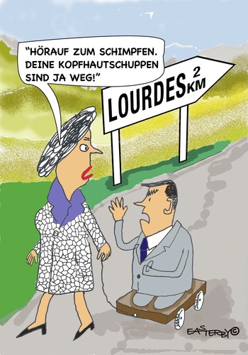 Cartoon: Lourdes (medium) by EASTERBY tagged lourdes,miracles,cures