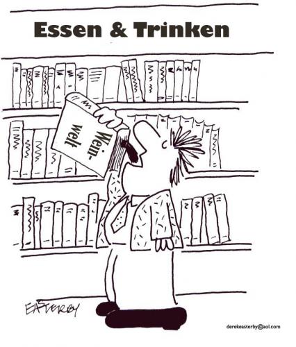 Cartoon: Wein (medium) by EASTERBY tagged wine,books