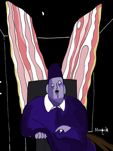 Cartoon: Bacon (medium) by Munguia tagged figure,with,meat,francis,bacon,pope