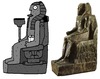 Cartoon: Kefren Sedente (small) by Munguia tagged egipt,egipto,kefren,escultura,sedente