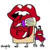 Cartoon: Mother Tongue (small) by Munguia tagged rolling,stone,sticky,finger,back,cover,famous,logo,album,parodies