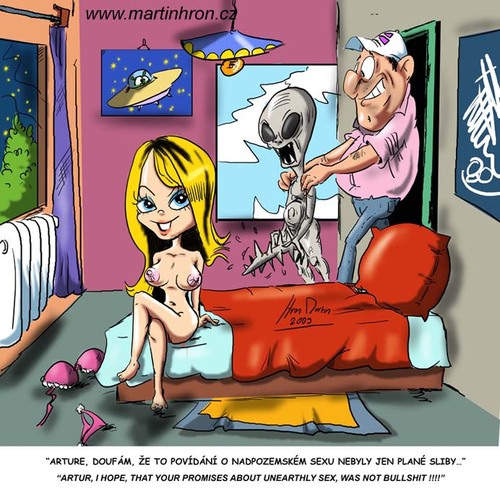 Cartoon Unearthly sex medium by Martin Hron tagged alien