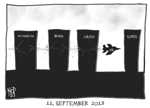 Cartoon: 11. September 2013 (medium) by Kostas Koufogiorgos tagged koufogiorgos,karikatur,flugzeug,syrien,libyen,afghanistan,irak,krieg,usa,terrorismus,wtc,11,september,911,911,september,11,wtc,terrorismus,usa,krieg,irak,afghanistan,libyen,syrien,flugzeug,karikatur,koufogiorgos