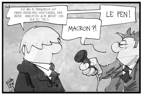 Cartoon: Johnson in Frankreich (medium) by Kostas Koufogiorgos tagged karikatur,koufogiorgos,illustration,cartoon,boris,johnson,uk,frankreich,le,pen,populist,brexit,interview,journalist,karikatur,koufogiorgos,illustration,cartoon,boris,johnson,uk,frankreich,le,pen,populist,brexit,interview,journalist