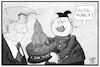 Cartoon: 1 Jahr Trump (small) by Kostas Koufogiorgos tagged karikatur,koufogiorgos,illustration,cartoon,trump,kim,jong,un,glückwunsch,torte,rakete,nuklear,atomwaffen,nordkorea,usa