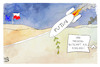Cartoon: Botschaft von Putin (small) by Kostas Koufogiorgos tagged karikatur,koufogiorgos,eu,rakete,frieden,botschaft,putin,angriff,krieg,ukraine,grenze,europa