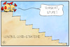 Cartoon: ControlCovid-Stufenplan (small) by Kostas Koufogiorgos tagged karikatur,koufogiorgos,illustration,cartoon,control,covid,stufenplan,pandemie,virus,corona,rki,vorsicht,ausweg