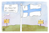 Cartoon: Finnland (small) by Kostas Koufogiorgos tagged karikatur,koufogiorgos,finnland,nato,neutralität,fahne,flagge,plus,minus,russland