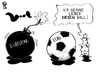 Cartoon: Fußball-EM (small) by Kostas Koufogiorgos tagged fussball,em,euro,bombe,schulden,krise,ball,sport,meisterschaft,europa,karikatur,kostas,koufogiorgos