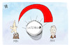 Cartoon: Habeck und Scholz (small) by Kostas Koufogiorgos tagged karikatur,koufogiorgos,habeck,scholz,lautstärke