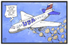 Cartoon: Kapitän Trump (small) by Kostas Koufogiorgos tagged karikatur,koufogiorgos,illustration,cartoon,trump,pilot,flugkapitän,kapitän,passagiere,amerika,usa,fallschirm,absprung,flucht,flugzeug,wahl,präsident