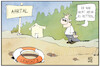Cartoon: Lewentz tritt zurück (small) by Kostas Koufogiorgos tagged karikatur,koufogiorgos,lewentz,ahrtal,flut,rücktritt,rettung,rettungsring