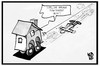 Cartoon: Mietpreisbremse (small) by Kostas Koufogiorgos tagged karikatur,koufogiorgos,illustration,cartoon,mietpreisbremse,immobilie,haus,mieter,wirkung,wirtschaft,mietpreise,mietwohnung