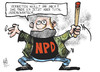 Cartoon: NPD-Verbot (small) by Kostas Koufogiorgos tagged npd,verbot,partei,rechtsextremismus,radikalismus,skinhead,demokratie,gewalt,karikatur,kostas,koufogiorgos