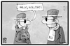 Cartoon: NSA-BVG (small) by Kostas Koufogiorgos tagged karikatur,koufogiorgos,illustration,cartoon,nsa,agent,spion,bvg,bundesverfassungsgericht,selktoren,liste,urteil,richter,untersuchungsausschuss,kollege,zusammenarbeit