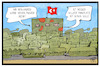 Cartoon: Panzer made in Germany (small) by Kostas Koufogiorgos tagged karikatur,koufogiorgos,illustration,cartoon,panzer,leopard,rüstung,rüstungsexport,tuerkei,kurden,konflikt,parkplatz
