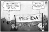 Cartoon: Pegida gibt Antworten (small) by Kostas Koufogiorgos tagged karikatur,koufogiorgos,illustration,cartoon,günther,grass,pegida,asylant,vorurteil,schuldiger,schuld,demonstration,populismus