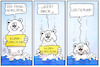 Cartoon: Physik-Nobelpreis (small) by Kostas Koufogiorgos tagged karikatur,koufogiorgos,illustration,cartoon,nobelpreis,eisbär,klimakrise,erderwärmung,meer,ertrinken,umwelt,natur,wissenschaft