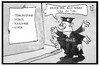 Cartoon: Polizei Frankreich (small) by Kostas Koufogiorgos tagged karikatur,koufogiorgos,illustration,cartoon,polizei,bedrohung,arbeit,hände,terrorismus,terrorgefahr,sicherheit,demos,hooligans,gewalt,frankreich,gendarmerie,überforderung