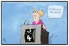 Cartoon: Regierungserklärung (small) by Kostas Koufogiorgos tagged karikatur,koufogiorgos,illustration,cartoon,regierungserklärung,merkel,bundestag,rednerpult,politik,demokratie,amtszeit,zählwerk,rädchen,zeit,lauf