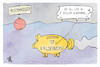 Cartoon: Schuldenbremse (small) by Kostas Koufogiorgos tagged karikatur,koufogiorgos,schuldenbremse,beatles,yellow,submarine,fdp,sparschwein,geld