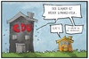 Cartoon: Schwarz-Gelb (small) by Kostas Koufogiorgos tagged karikatur,koufogiorgos,illustration,cartoon,schwarz,gelb,wespe,plage,insekt,sommer,cdu,fdp,partei,koalition,umfrage