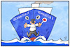 Cartoon: Seawatch 3 (small) by Kostas Koufogiorgos tagged karikatur,koufogiorgos,illustration,cartoon,hoheitsgewässer,italien,salvini,flüchtlingshilfe,asylpolitik,schiff,mittelmeer