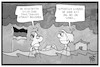 Cartoon: Seenotrettung (small) by Kostas Koufogiorgos tagged karikatur,koufogiorgos,illustration,cartoon,seenot,rettung,dauerregen,wetter,meer,kodex,regeln,deutschland,ertrinken