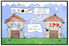 Cartoon: SPD und CSU (small) by Kostas Koufogiorgos tagged karikatur,koufogiorgos,illustration,cartoon,csu,spd,partei,haus,willy,brandt,strauss,zorn,wut,himmel,wahlergebnis,politik,demokratie