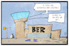 Cartoon: Streik in Berlin (small) by Kostas Koufogiorgos tagged karikatur,koufogiorgos,illustration,cartoon,berlin,flughafen,tegel,schönefeld,streik,bodenpersonal,ber,arbeitskampf,verdi