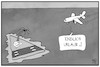 Cartoon: Vorsicht vor der Delta-Variante (small) by Kostas Koufogiorgos tagged karikatur,koufogiorgos,illustration,cartoon,delta,virus,corona,variante,insel,urlaub,flugzeug,pandemie