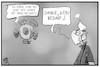 Cartoon: Wort des Jahres (small) by Kostas Koufogiorgos tagged karikatur,koufogiorgos,illustration,cartoon,corona,michel,virus,wort,jahres,wortwechsel,gespräch,sprache