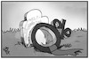 Cartoon: Zum Weltspartag (small) by Kostas Koufogiorgos tagged karikatur,koufogiorgos,illustration,cartoon,weltspartag,grab,zinsen,null,kranz,beerdigung,sparen,wirtschaft,kleinsparer