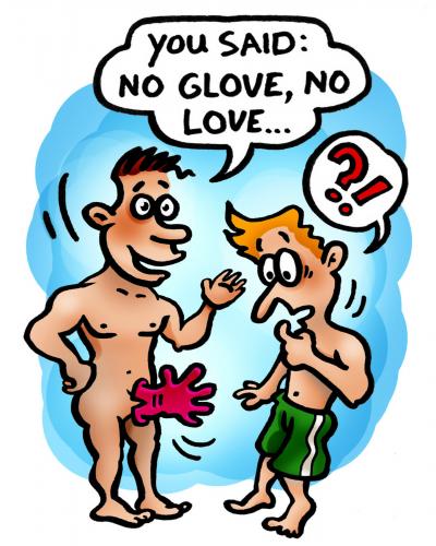 cartoons in love. Cartoon: No glove no love