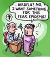Cartoon: epidemic (small) by illustrator tagged bird,flu,doctor,fear,epidemic,satire,bridfly,cartoon,welleman,