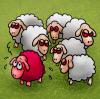 Cartoon: Gay Sheep (small) by illustrator tagged gay,sheep,discrimination,leftover,leftout,hate,queer,pink,meadow,stress,cartoon,illustration,illustratior,peter,welleman,gag,satire