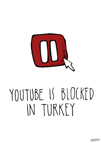 Cartoon: Youtube is blocked (medium) by CIGDEM DEMIR tagged youtube,blocked,in,turkey,recep,tayyip,erdogan,social,media,government,akp,curropt,ban,internet,facts,news,bbc