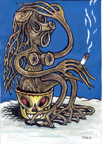 Cartoon: cartoon36 (medium) by ARSEN GEVORGYAN tagged arsen,gevorgyan,,illustration,zigarette,rauchen,tod,brennen,sucht,gesundheit,baum,holz,feuer,pflanze