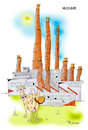 Cartoon: Eine bequeme lösung Solution (small) by paraistvan tagged lösung,pollution,smog,cow,funnel,cork